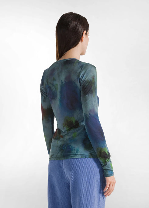 Τοπ lyocell Deha D12340-26510 μπλε